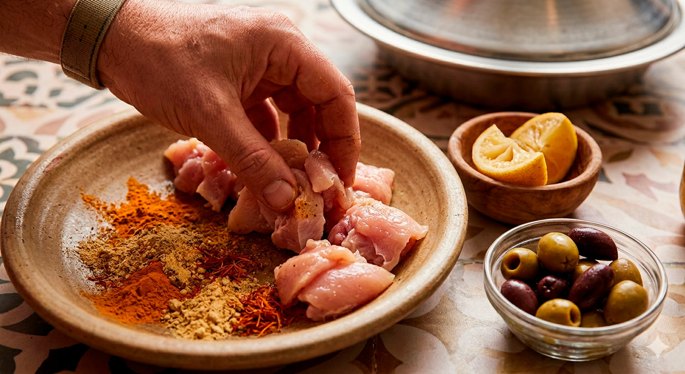 Tajine de pollo con aceitunas y limón encurtido, irresistible receta marroquí casera