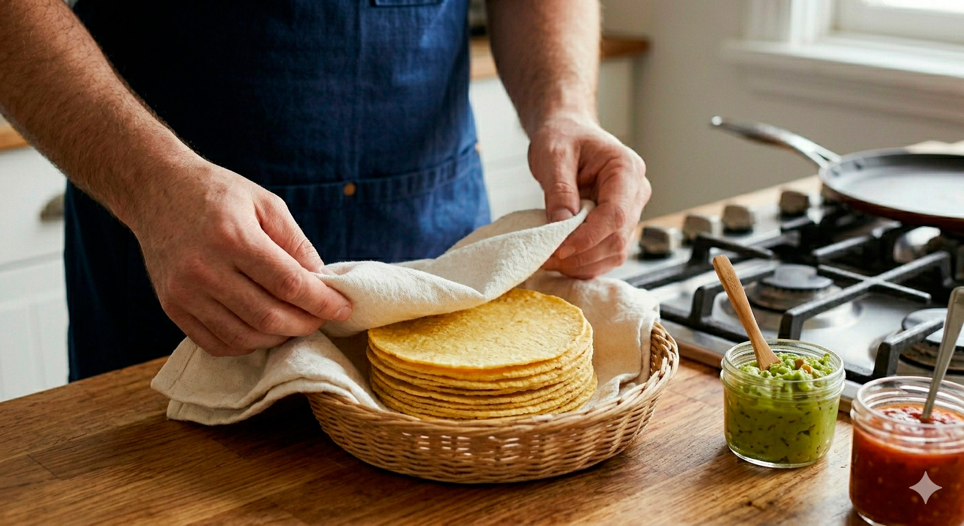 Mezcla de masa para tortillas rápidas de maíz caseras