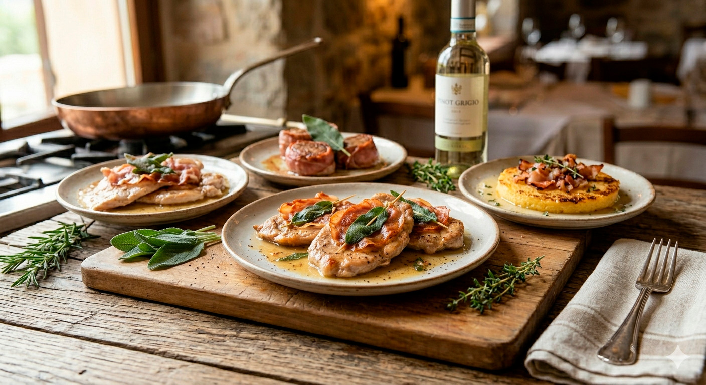 Diferentes variaciones y versiones del Saltimbocca alla Romana